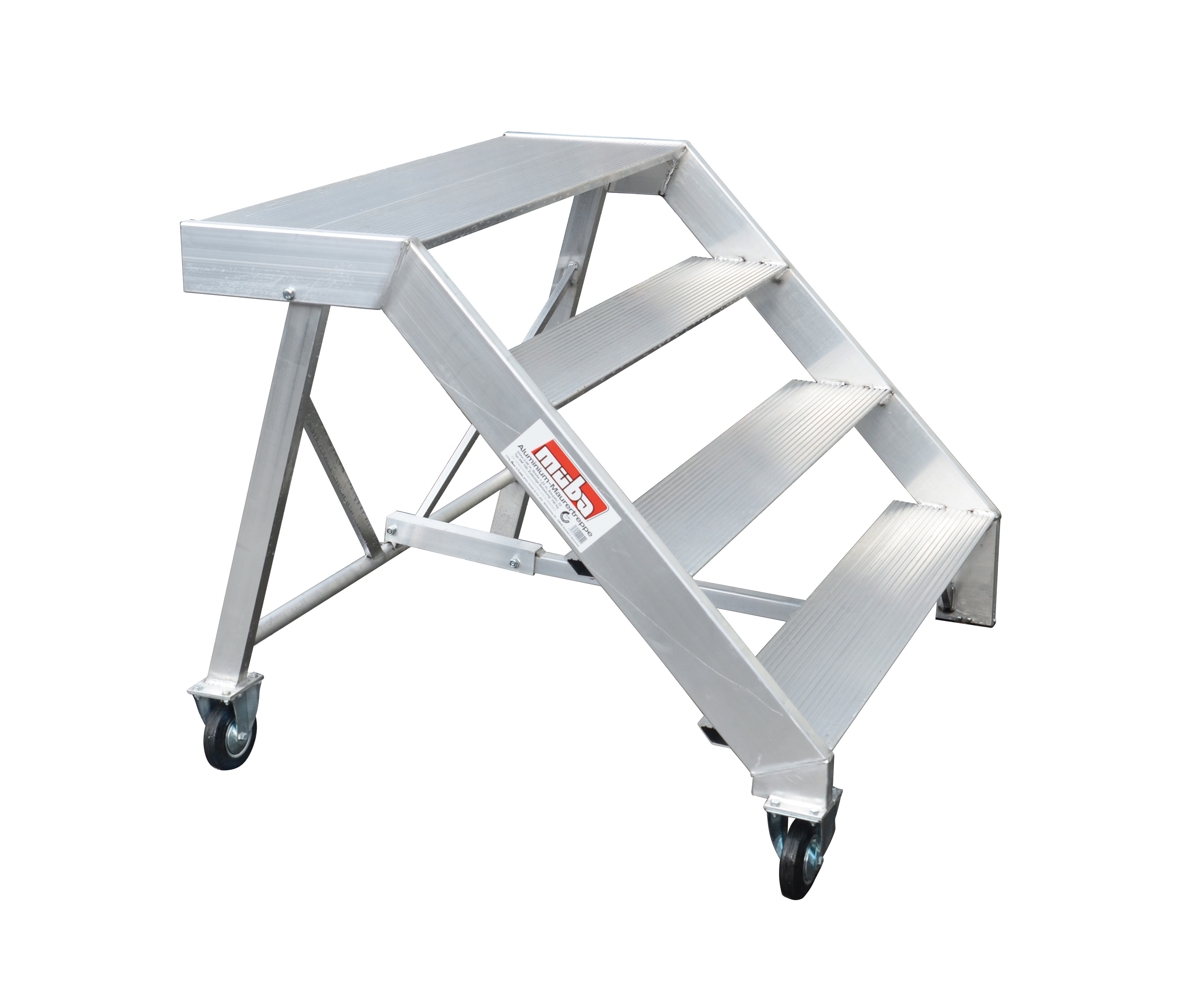 MÜBA Alu-Maurertreppe, Standfläche 1,19 x 0,42m, Höhe 0,98m, Breite 1,25m