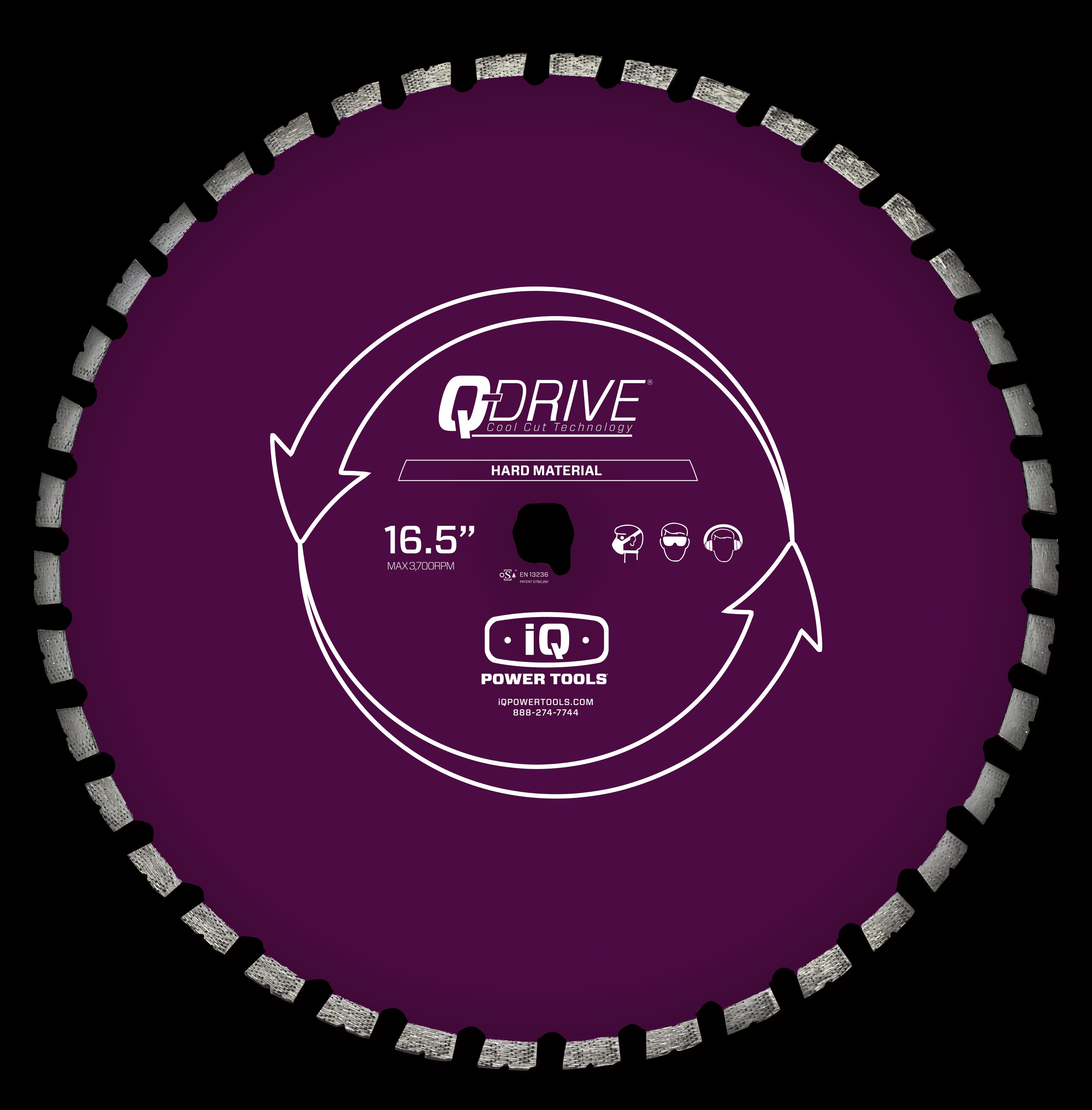 IQ POWER TOOLS 420mm Q-Drive Sägeblatt, lila (harte Materialien), geräuscharm  für iQMS362i