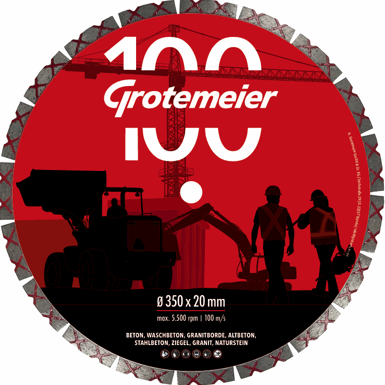 Dia-Scheibe "100 Jahre Grotemeier" 350x20 mm