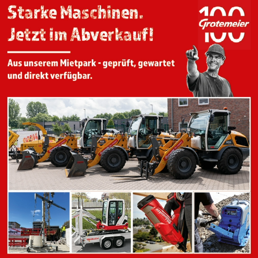 Großer Abverkauf von Mietmaschinen