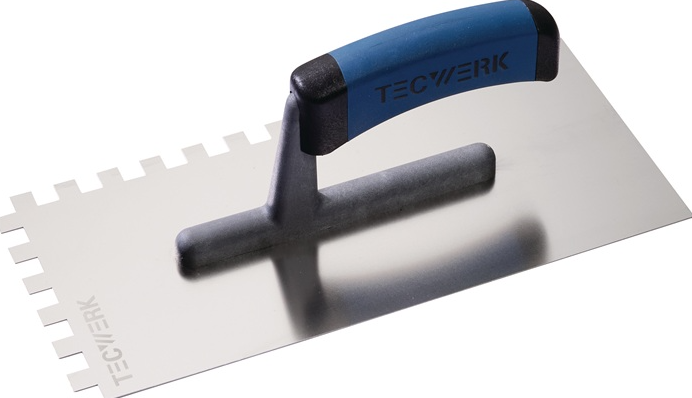 TECWERK Glättekelle gezahnt 10x10, 280 mm Edelstahl