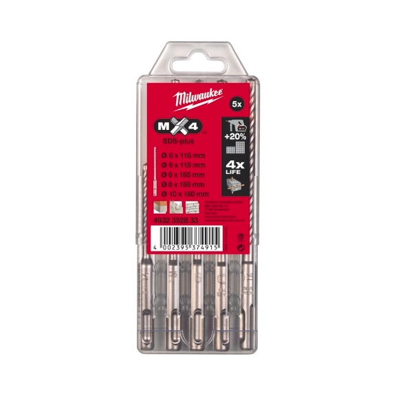 Milwaukee HAMMERBOHRER Set-SDS-Plus+MX4 5 St.