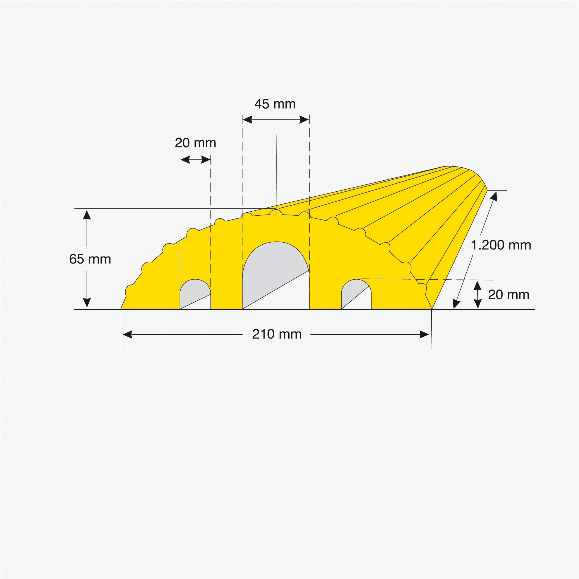 MORAVIA Kabel-Überfahrbrücke 1200mm gelb