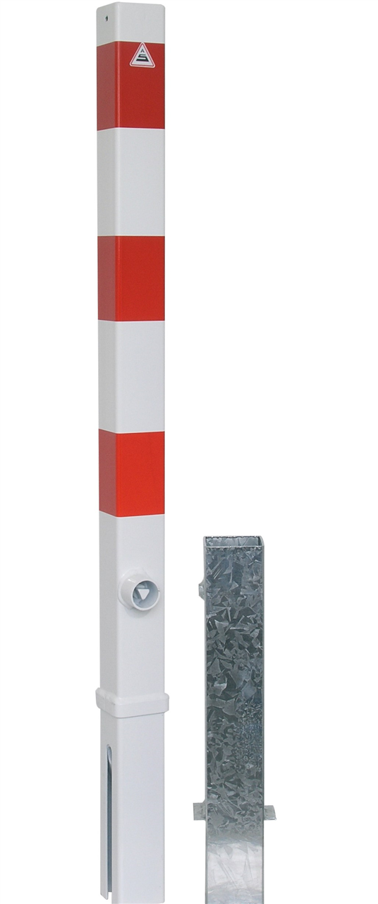 Absperrpfosten 70x70mm/mit Dreikantverschluss "W"