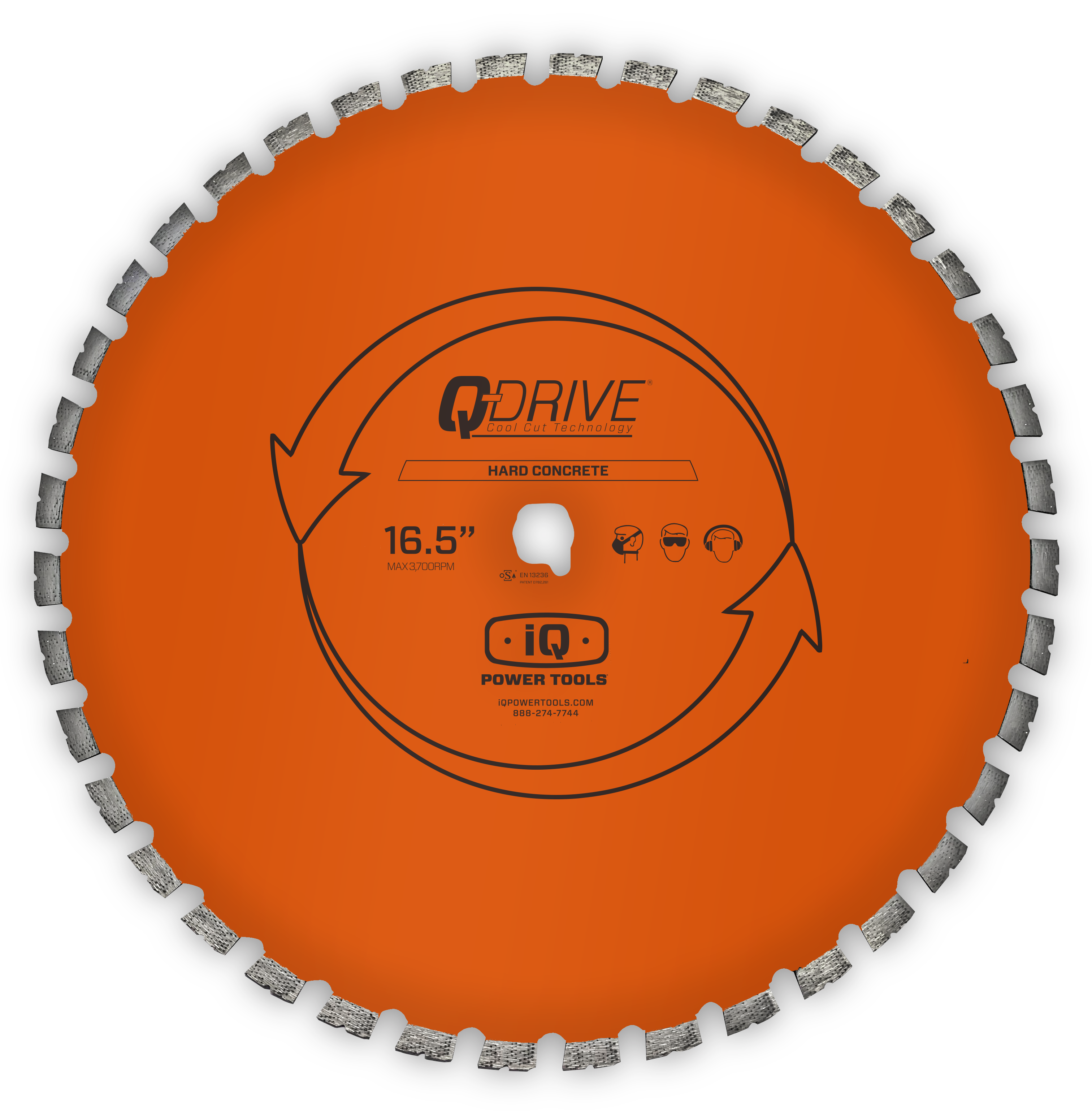 IQ POWER TOOLS 420mm segmentiertes Q-Drive Sägeblatt, (Kombi-Sägeblatt ), geräuscharm für iQMS362i