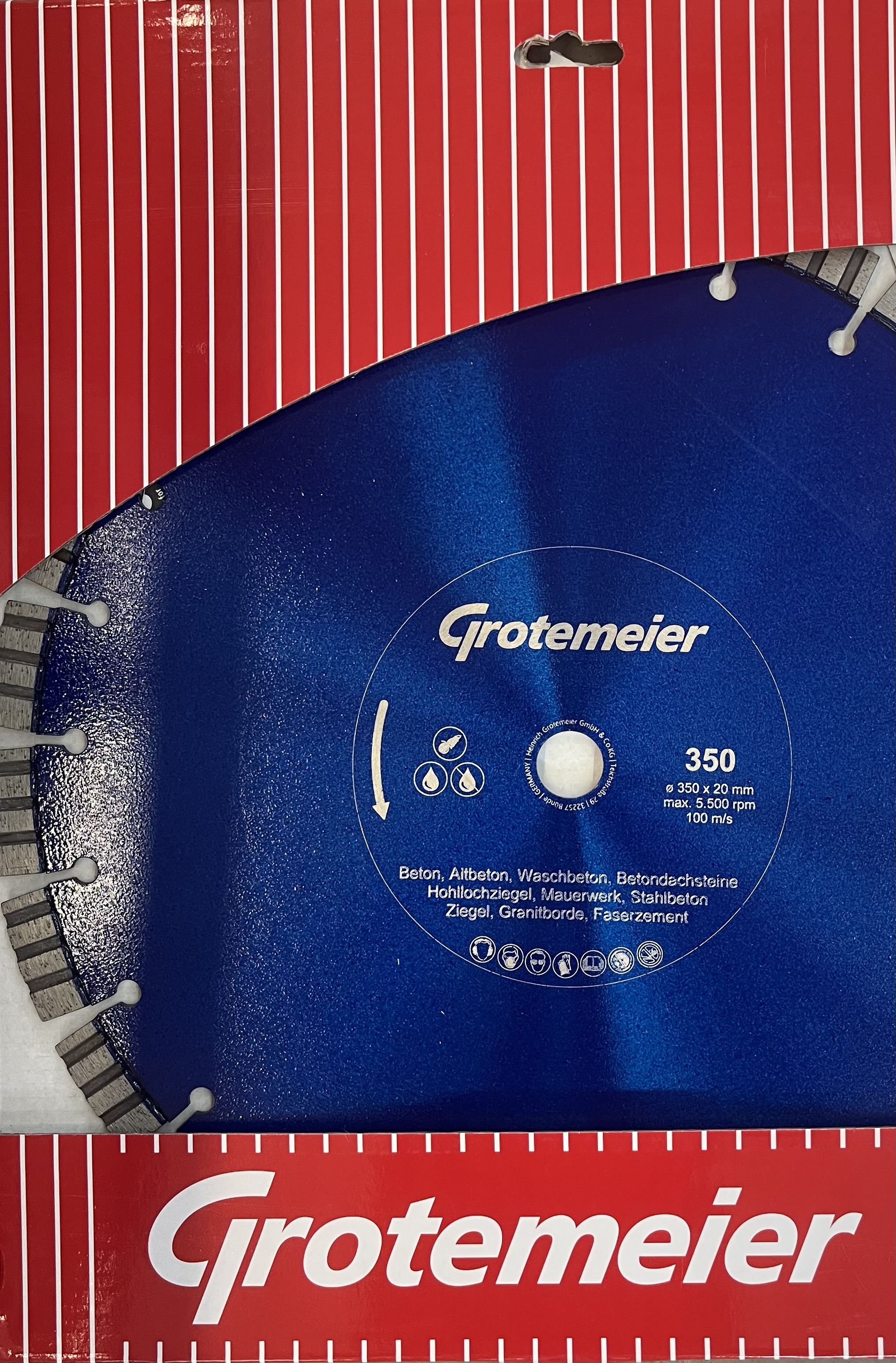 Dia-Scheibe THOMAS 350x20 mm Beton, blau
